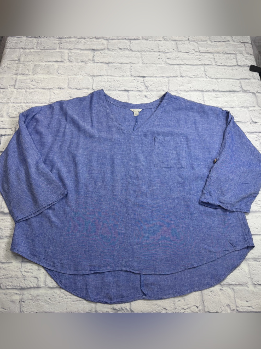 Cato Women's Blue Linen Blouse. Size XL.